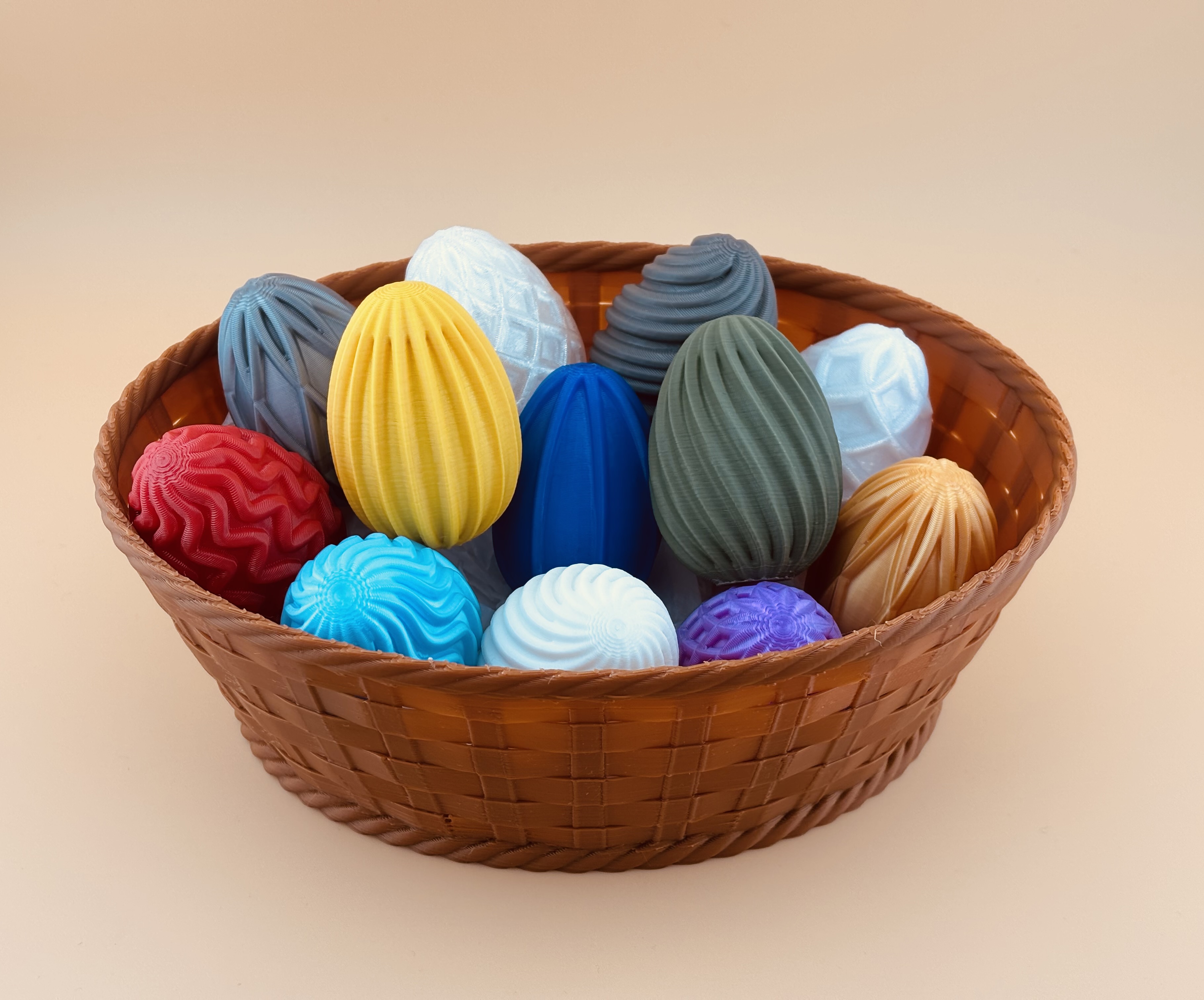 Geometric Easter Eggs Set - Multi Pattern Surfaces Spiral Wavy Lattice Ripple — thumbnail 3
