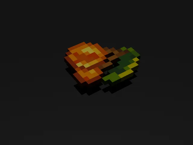 Minecraft Cherries Gold 3D Model - Voxel Fan Art STL OBJ GLB