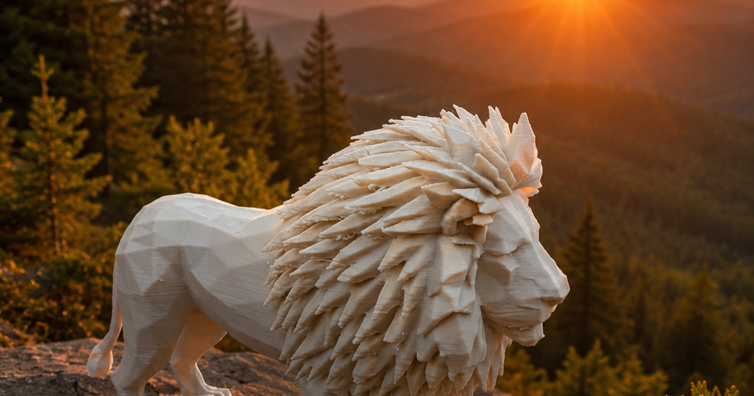 Polygonal Lion King by Prawny
