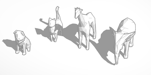 Low Poly Animals with Bases