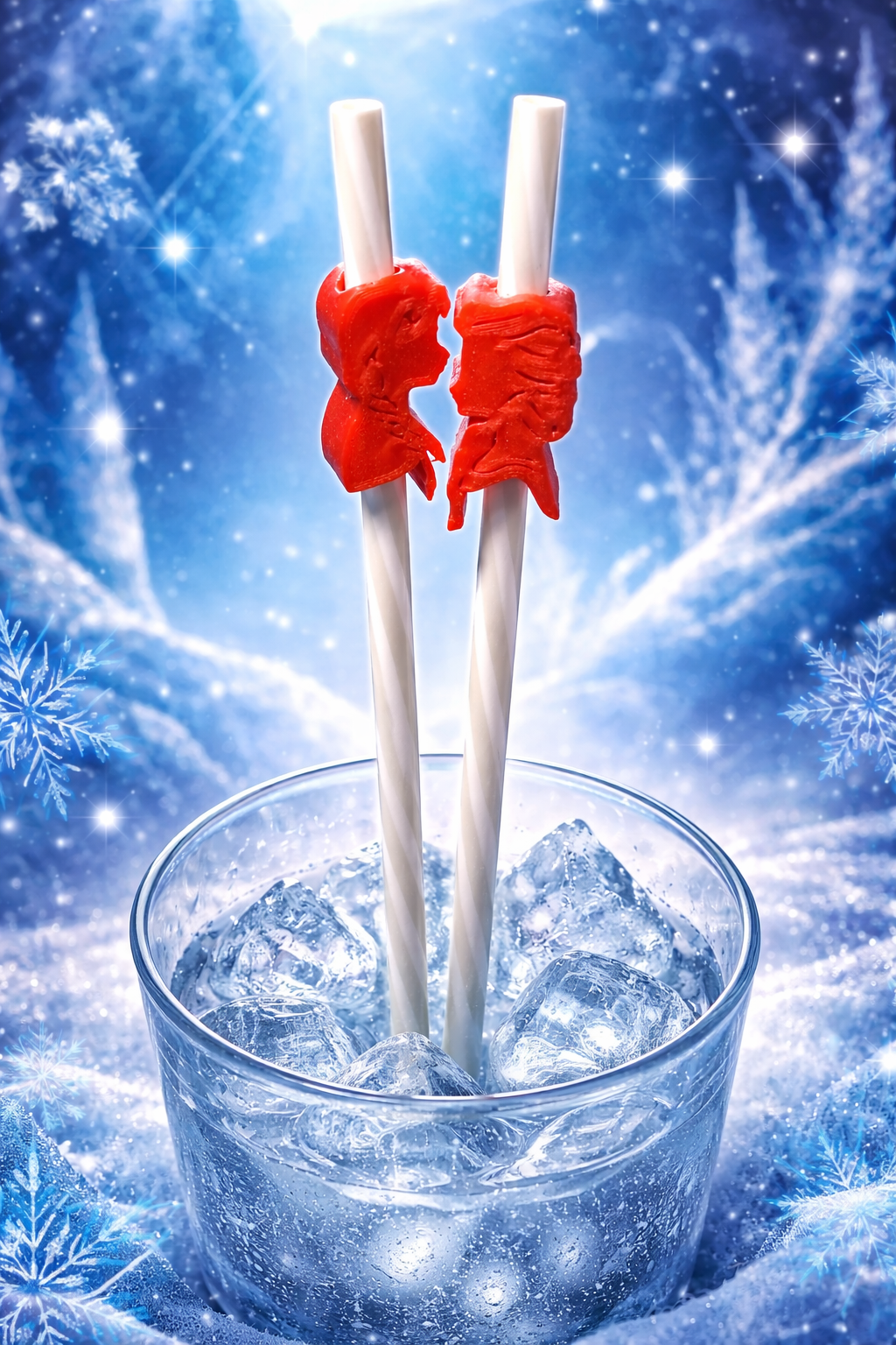 Frozen Straw Magic - Anna & Elsa Szívószál Dísz