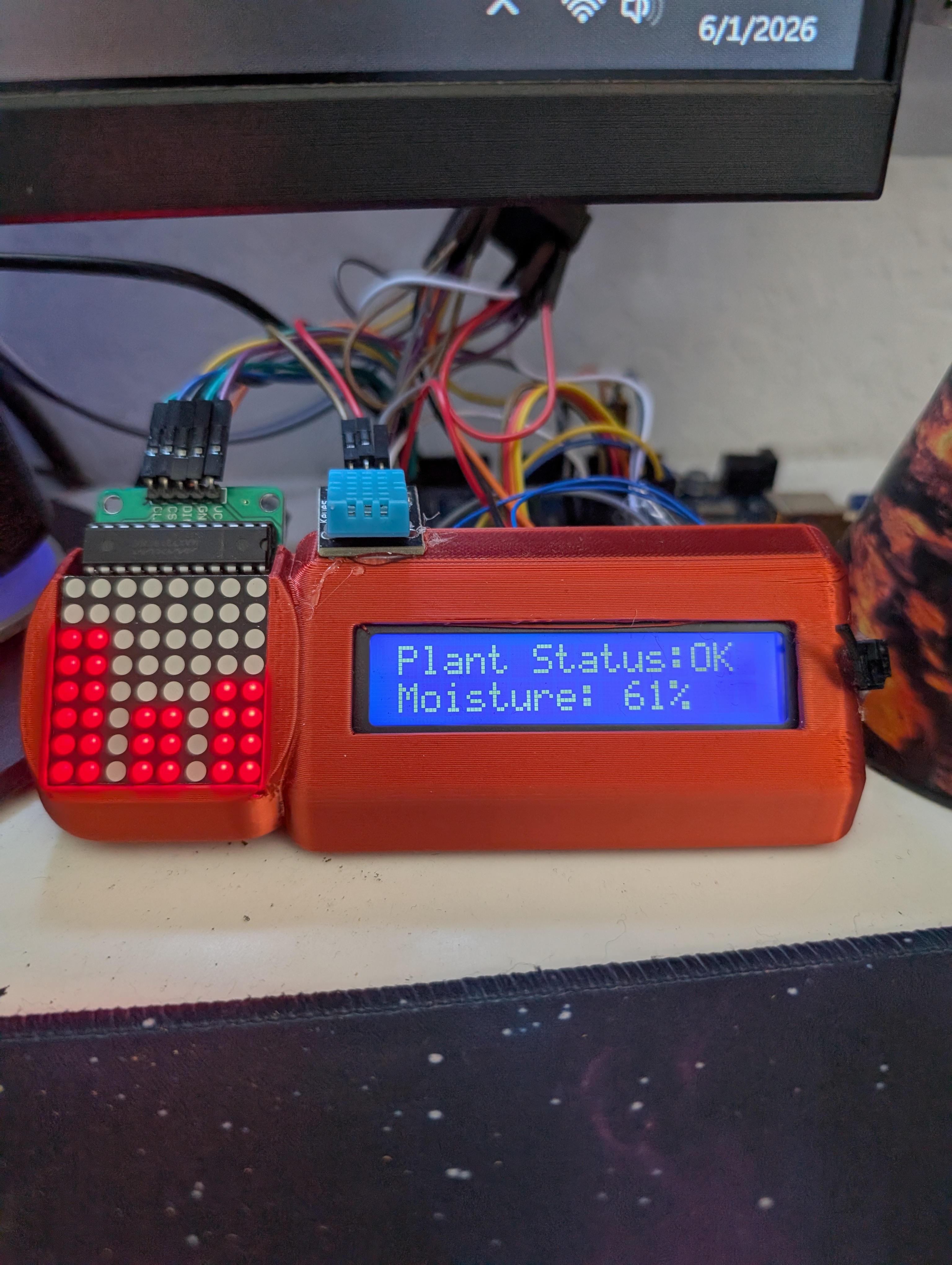 LCD and 8x8 matrix display HOLDER
