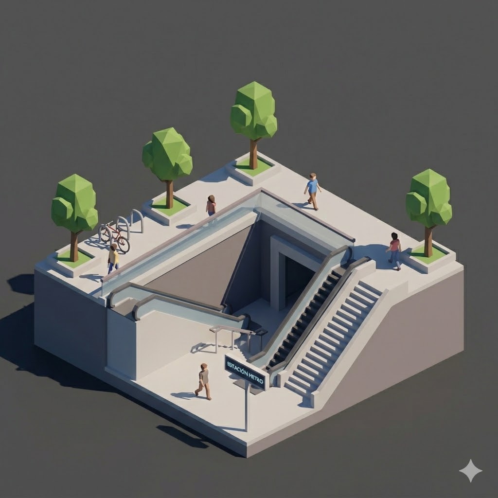 Low Poly Metro Entrance