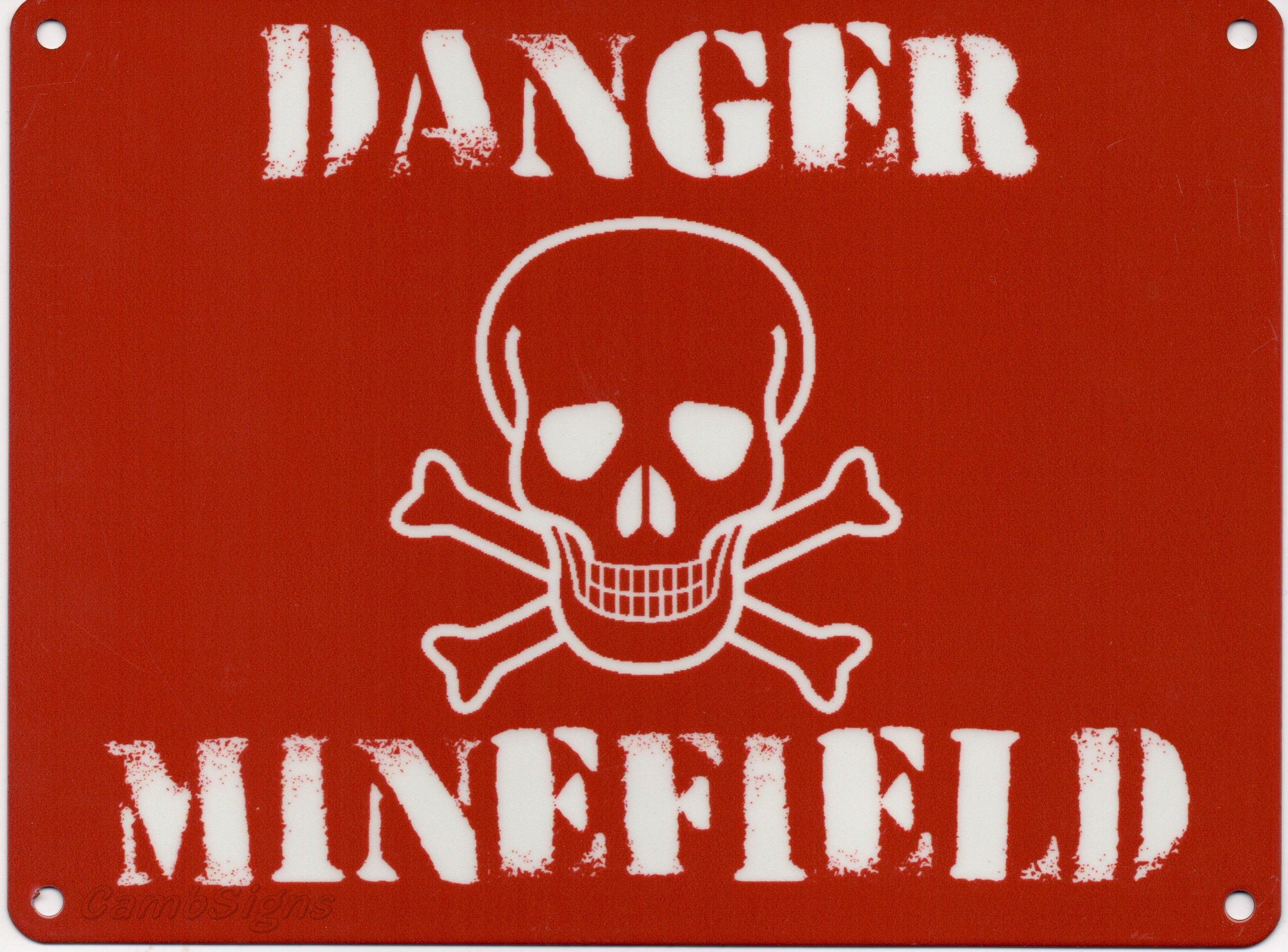 minefield sign