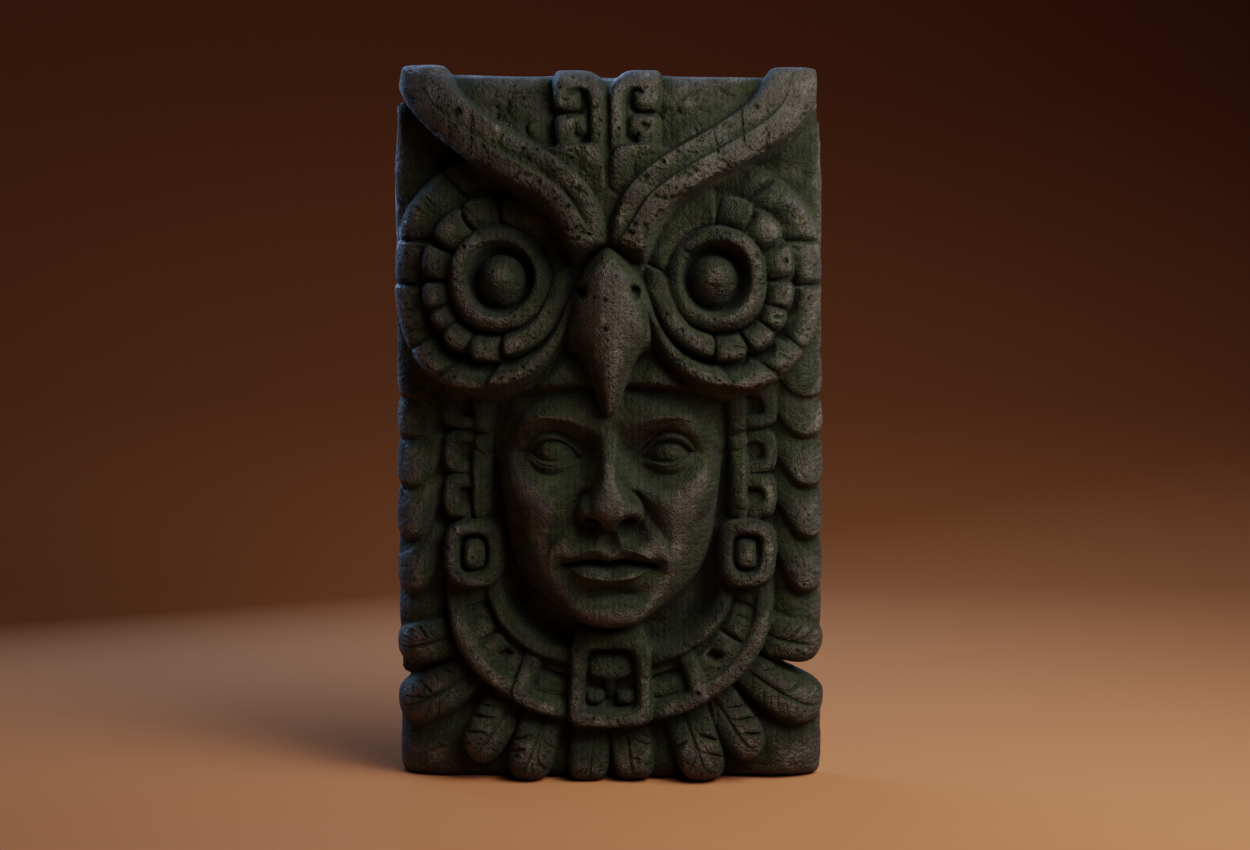 Zapotec Owl Head Plaque