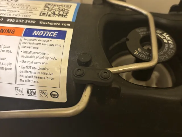 Flushmate 504 Flush lever hold-down