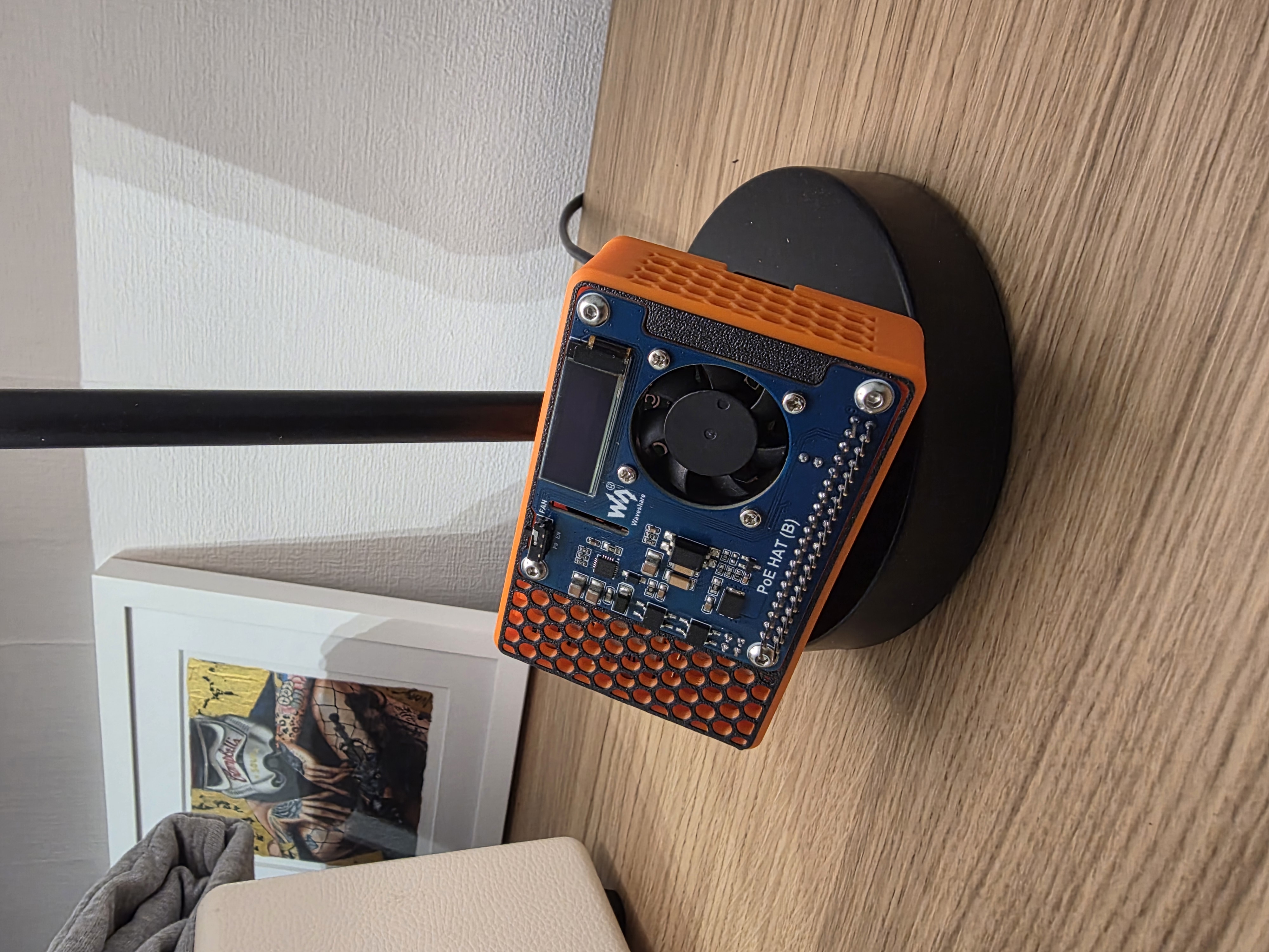 Raspberry Pi 4B Case with Waveshare PoE HAT B