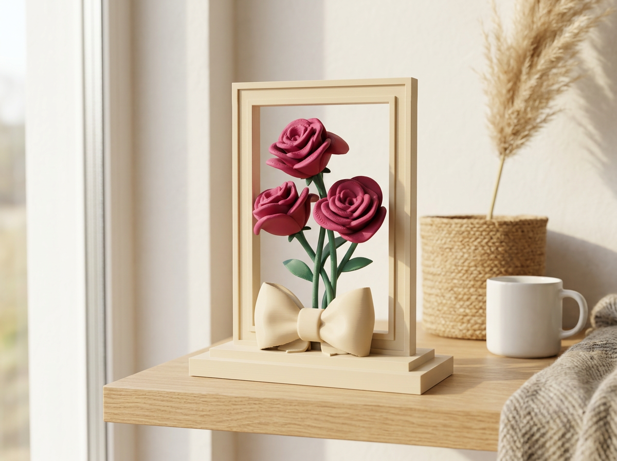 Framed Roses Sculpture