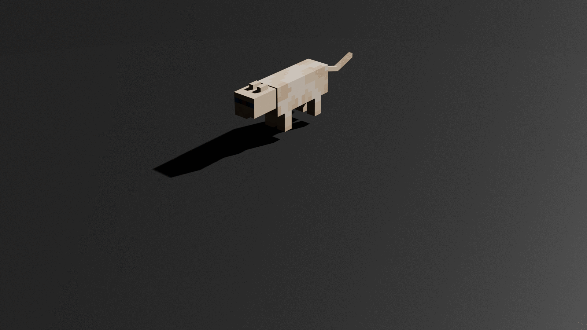 Minecraft Persian Cat 3D Model -Voxel Fan Art STL OBJ GLB