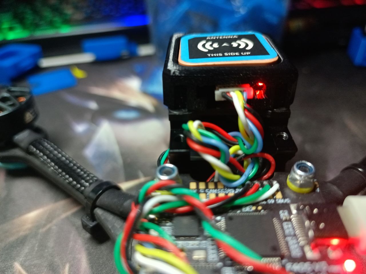 GEPRC Mark 5 GPS Mount Remix — Angled LED Reflectors / Status View
