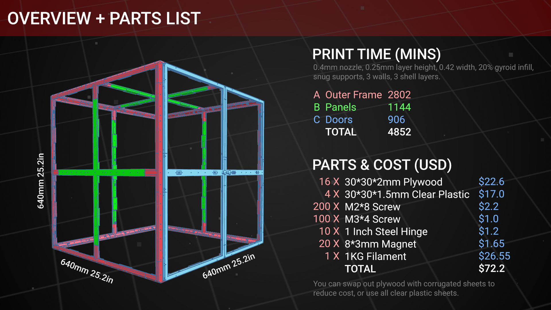 Square Stacks 3D Printer Enclosure (Also A Photography Lightbox) — miniatura 2