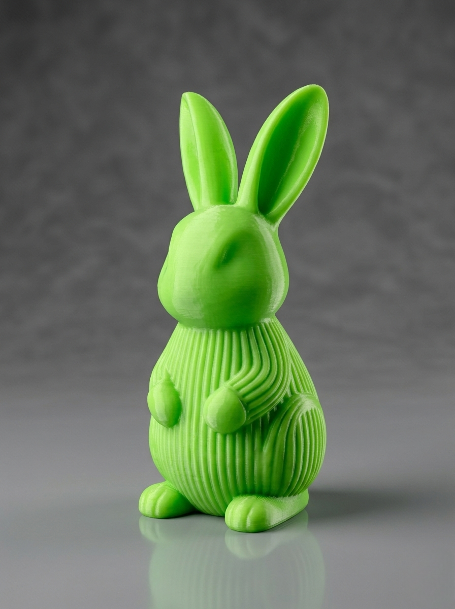 Cute Textured Rabbit – Ribbed Bunny Figure (Easy Print, No Supports)