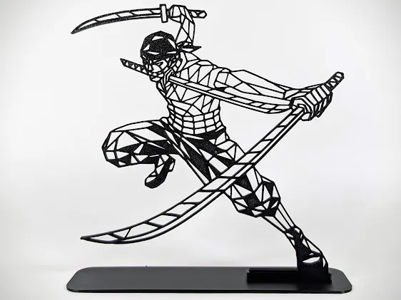 Low Poly Geometric Roronoa Zoro - One Piece