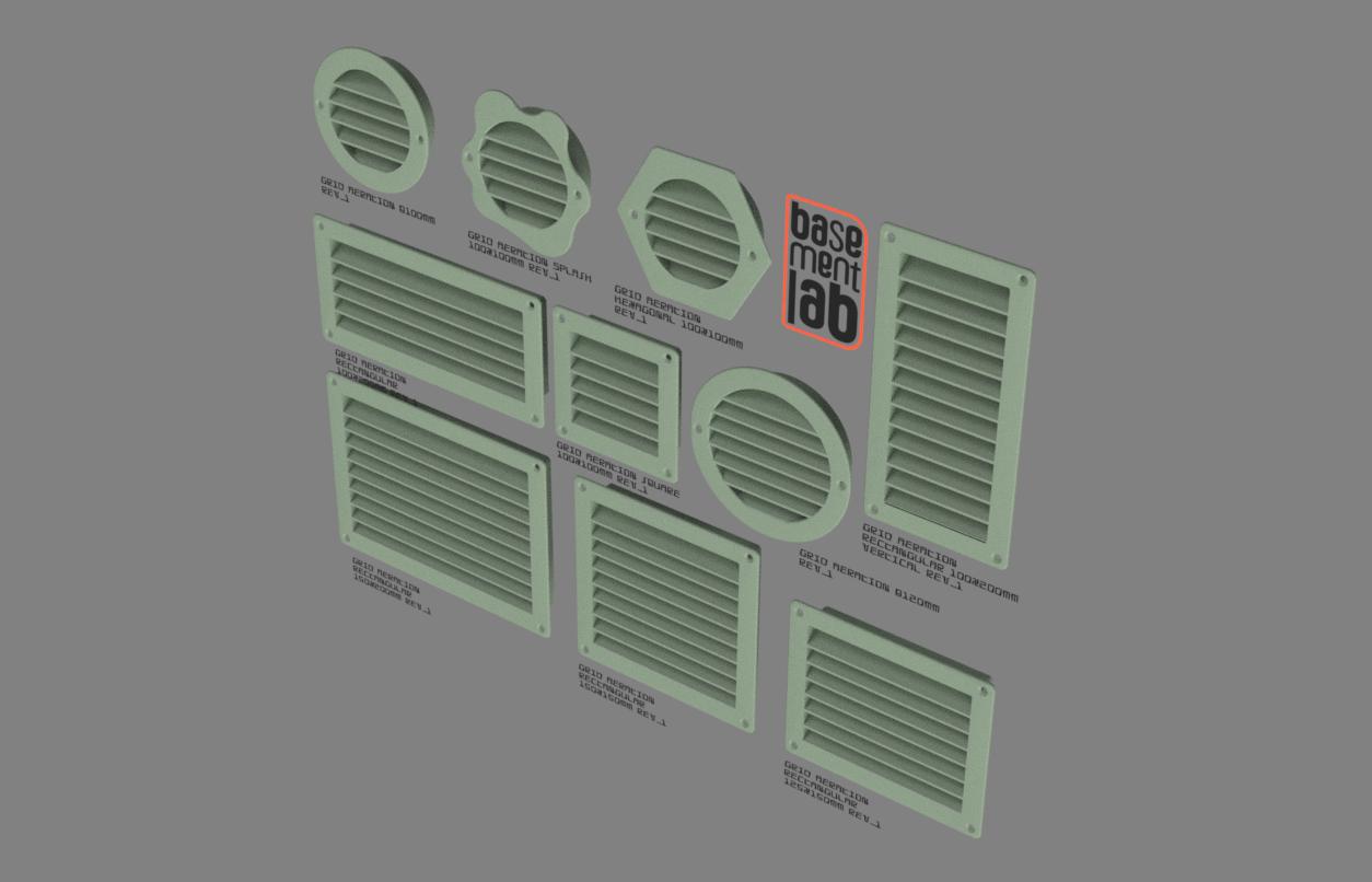 Ventilation Grille / Grid - Collection  (rectangular - round) - Griglia di ventilazione  misure varie (rettangolare - tonda) — miniatura 3