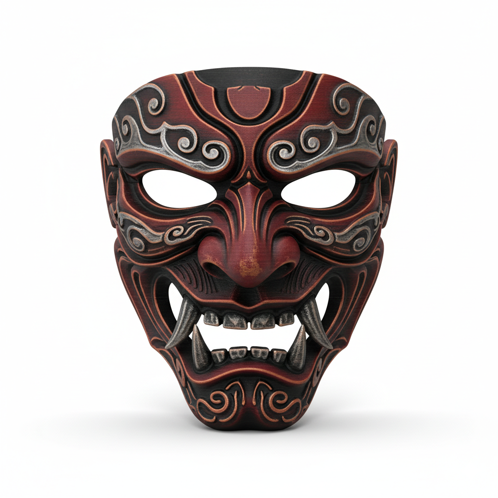 Samurai Demon Shogun, mask, cosplay, wearable, costume, face, helmet