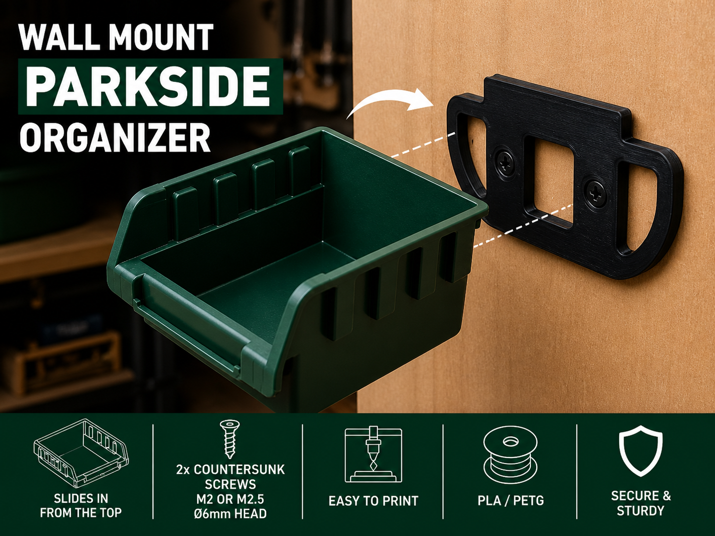 PARKSIDE Organizer Wall Mount – Simple Snap Holder