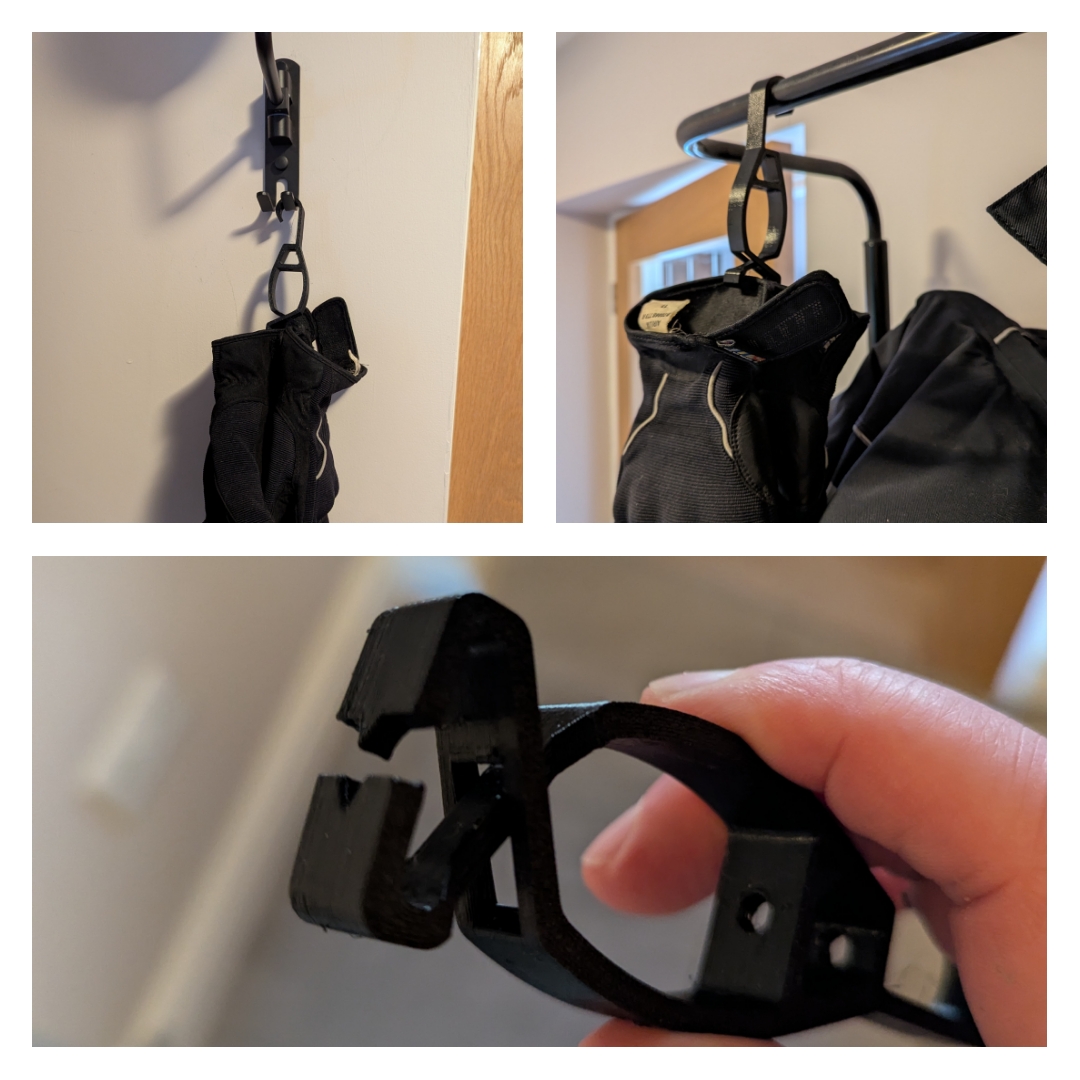 Glove clip with hook