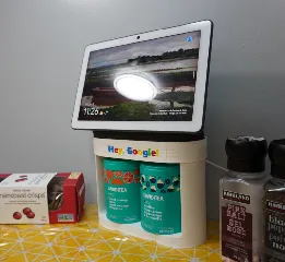 Modular Google Nest Hub Max Stand – Rotating/Static Top, Angle Wedge, Ergonomic Base with Storage Shelf