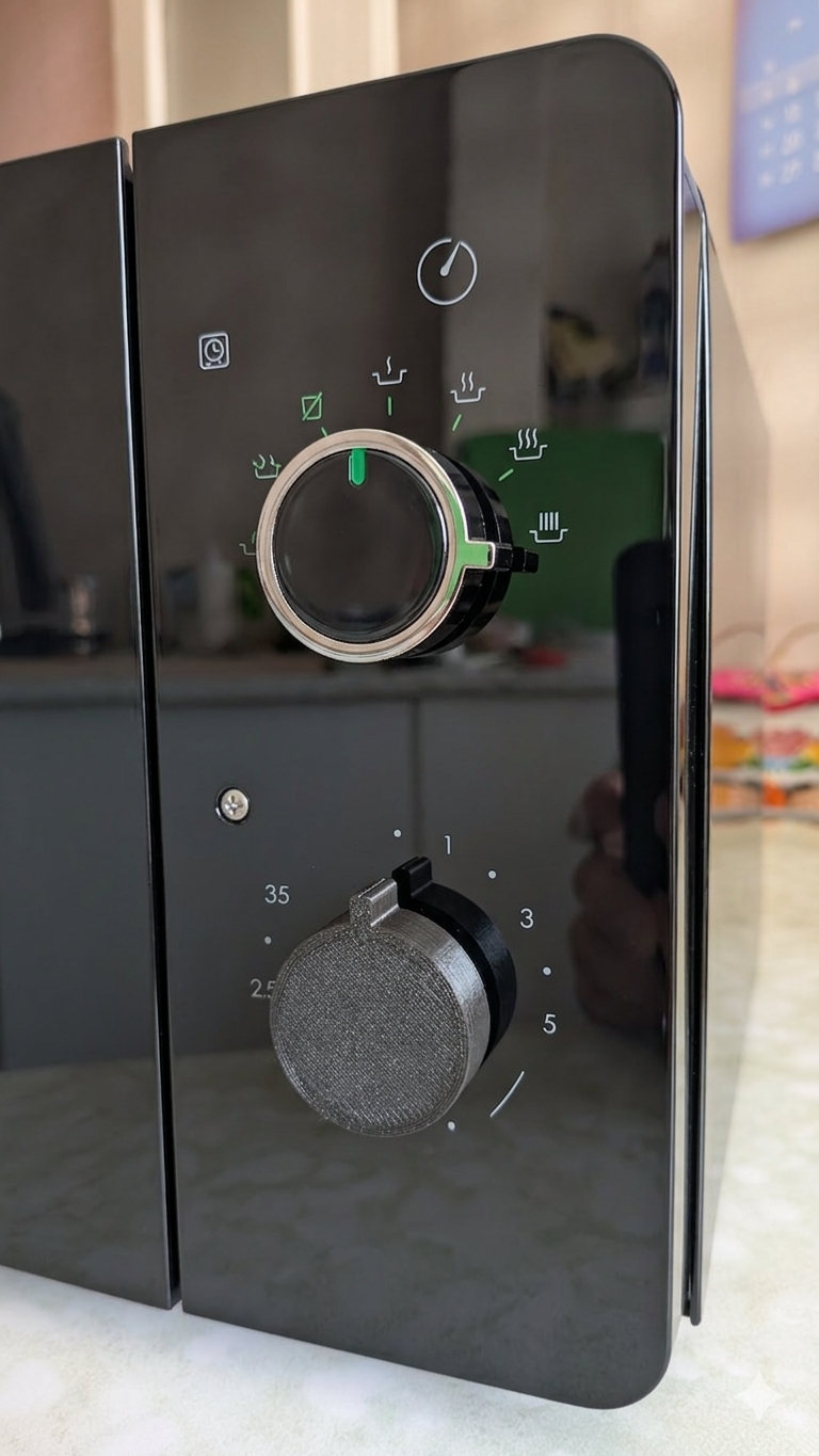 Microwave oven timer knob