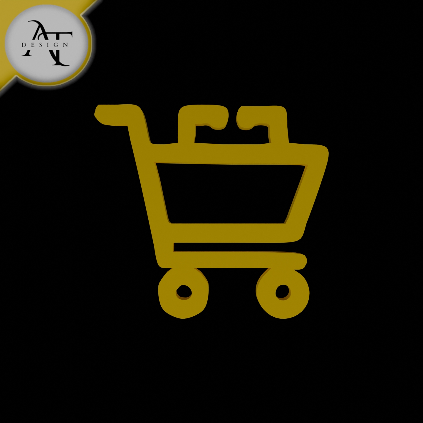 Simple Shopping Cart Symbol - 2D Art