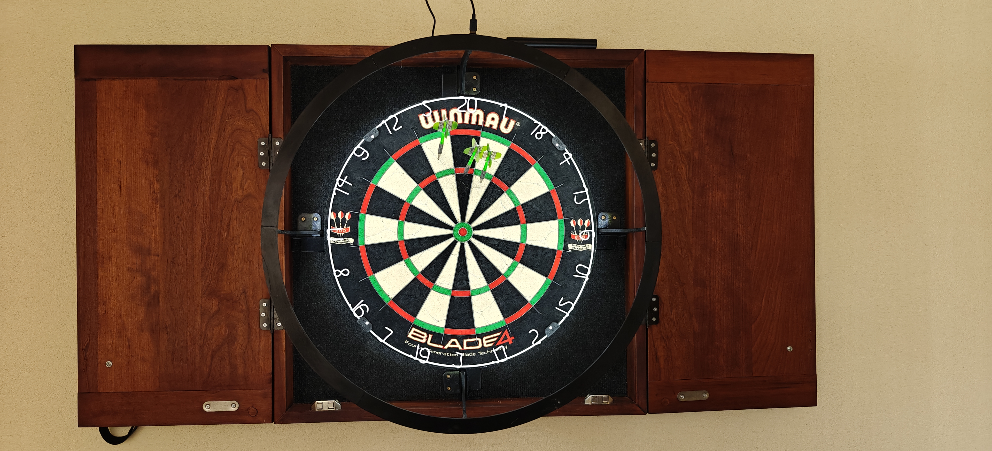 LED light ring for dart cabinet