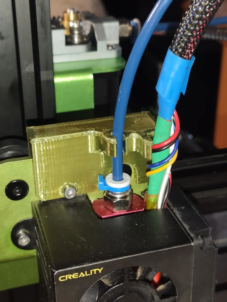 Hotend bowden tube and cables holder - no zip ties remix 2.0 for Tevo Tornado