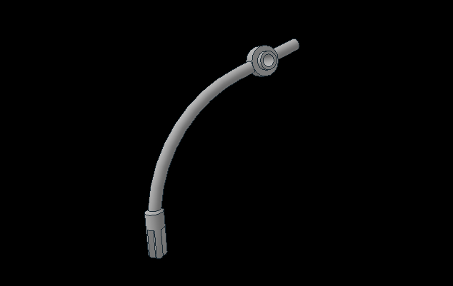 Lego Compatible 4042.dat - Bar 1 x 10 Curved with 1 x 1 Plate Round and Axle 1L
