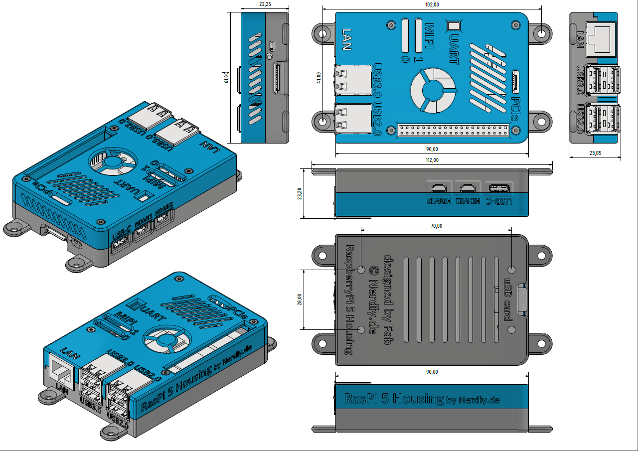 Raspberry Pi 5 case by Nerdiy.de — miniatura 5