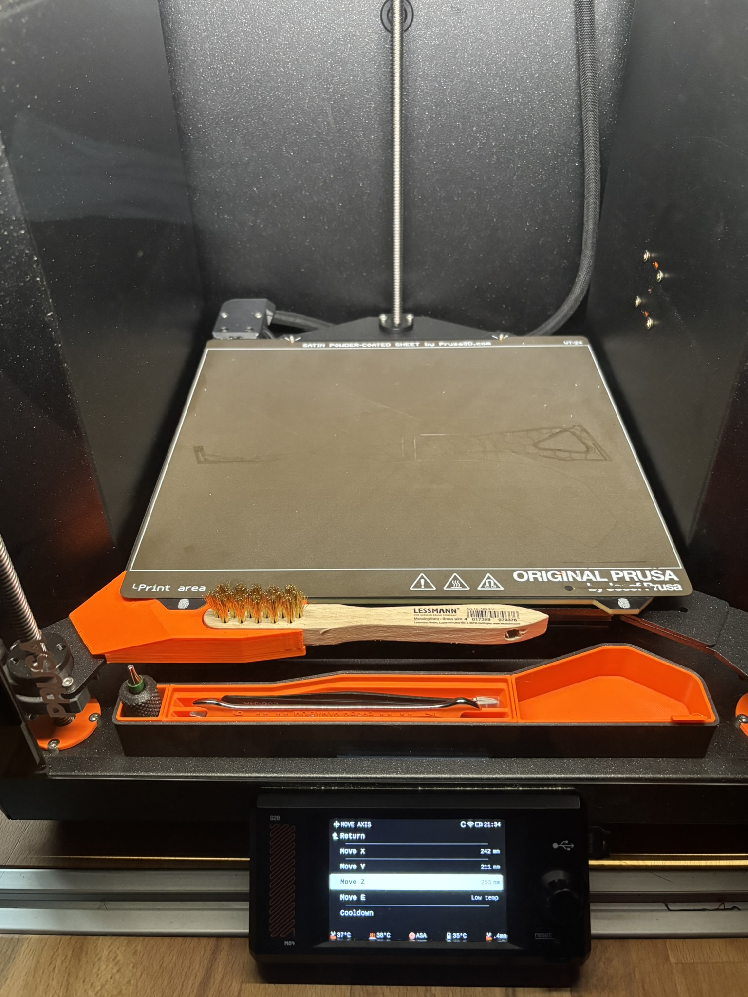 Core One Modular Purge Bin with Prusa Brush Wiper and Inlays