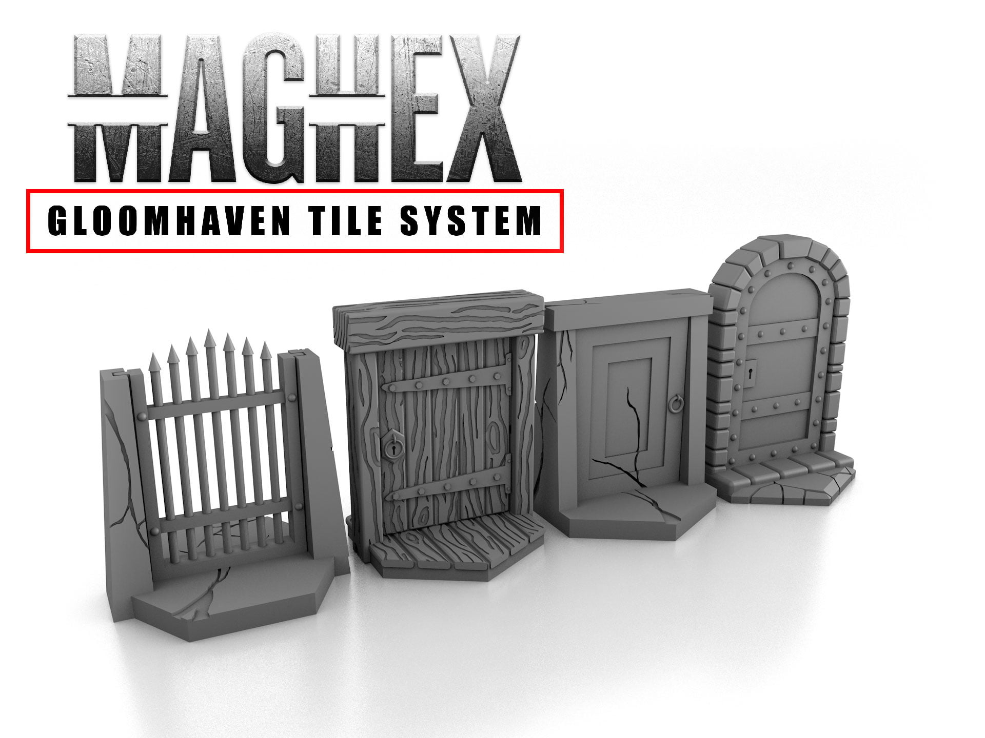 MagHex Doors for Gloomhaven [RE-UPLOAD] 3D model