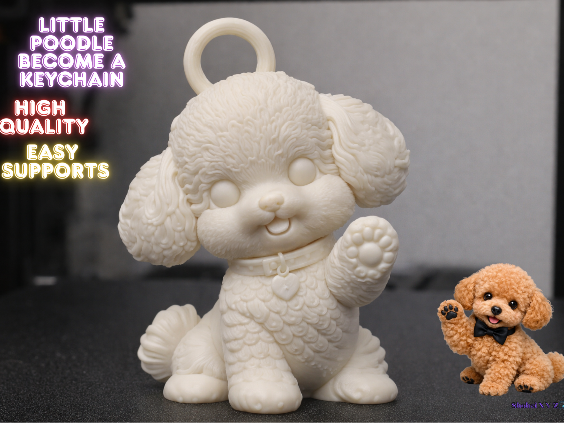 Poodle Keychain barboncino 3D model