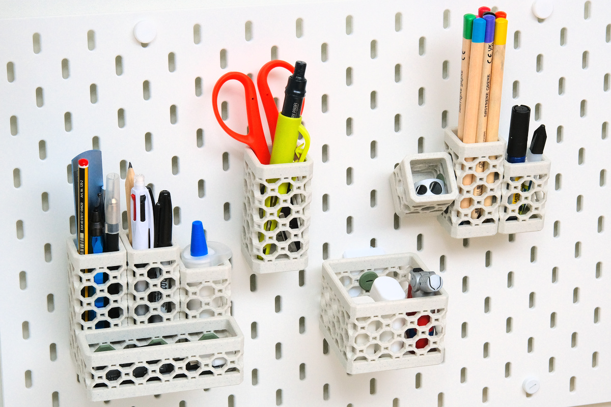 Modular container system with IKEA SKADIS mount