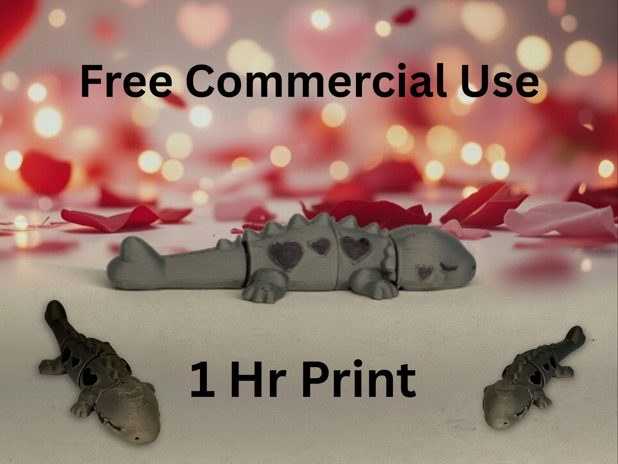 Articulated Valentine Lizard – Flexible Heart Creature