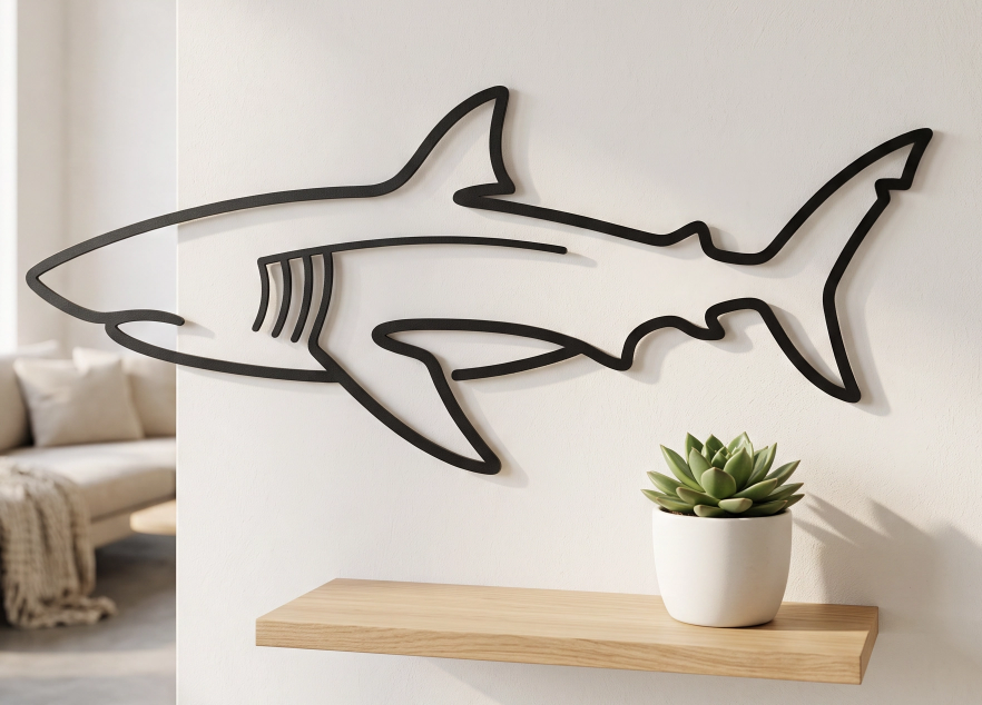 Minimalist Shark – Wall Decor