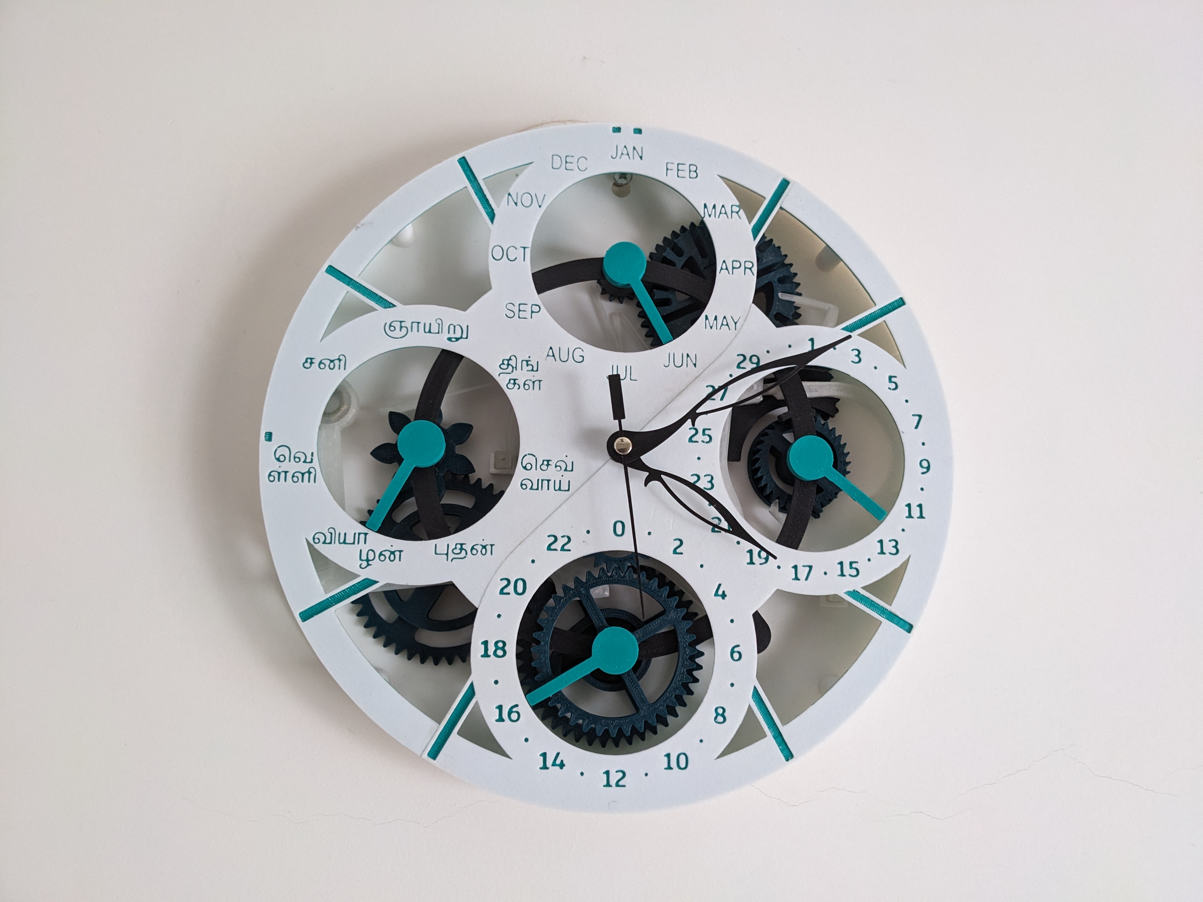 Tamil Face Dial for 3D Printed Perpetual Calendar Clock Ver. 2