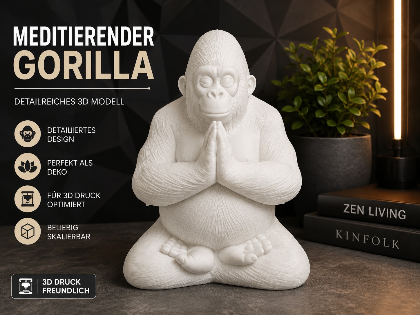 Meditierender Gorilla