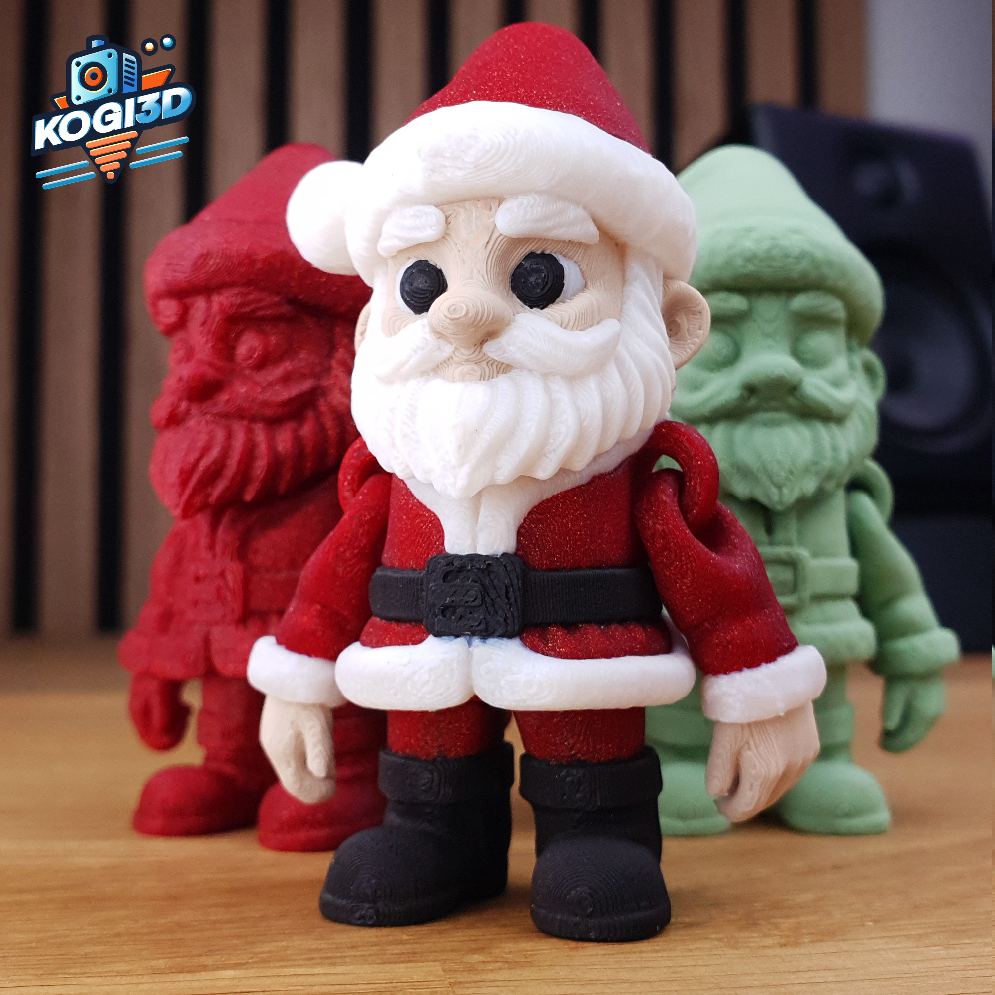 Print in Place Articulated Santa Miniature