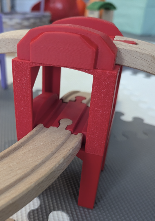 Stackable Wooden Train Bridge / Riser - Snap-Together