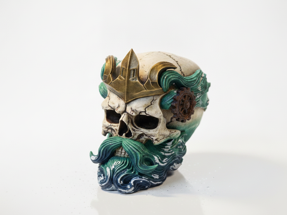Poseidon Skull Mythological Sculpture 3D Printable