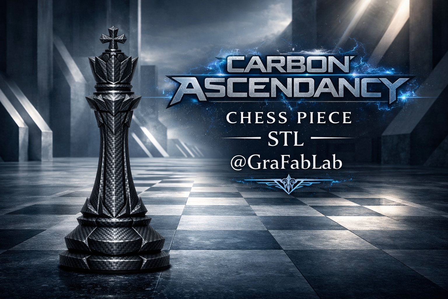 Carbon Ascendancy "King" - chess piece 3D model