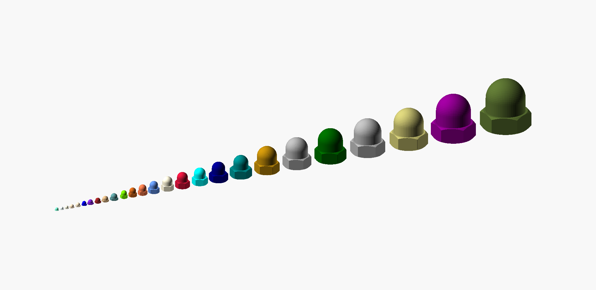 Hundreds of UNC Acorn Dome Nuts with Precise Threads