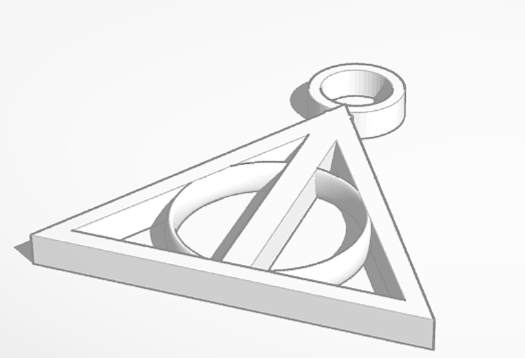 Deathly Hallows Symbol Keychain 3D model by JB