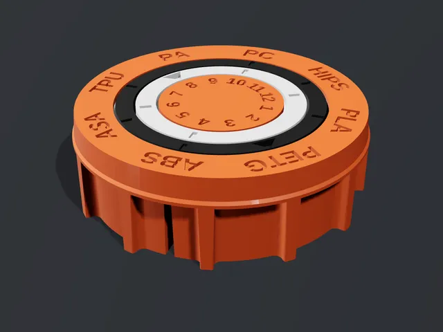 Spool Memory Dial Cap - Material + Month Opened, Print-in-Place (Prusa Spoolholder)