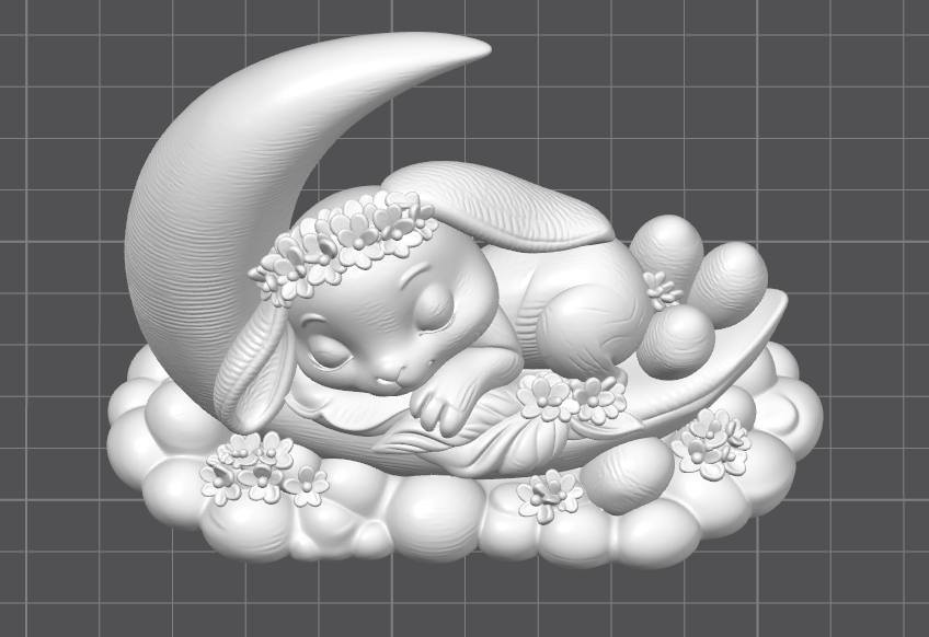 schlafender Hase auf dem Mond, Please dont forget the like :) 3D model