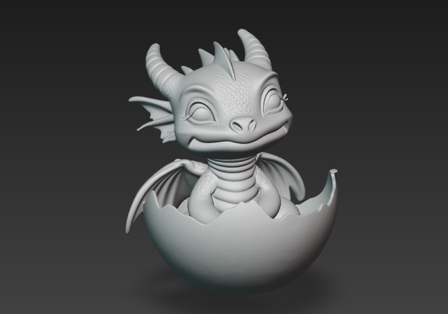Little pretty dragon birth from egg