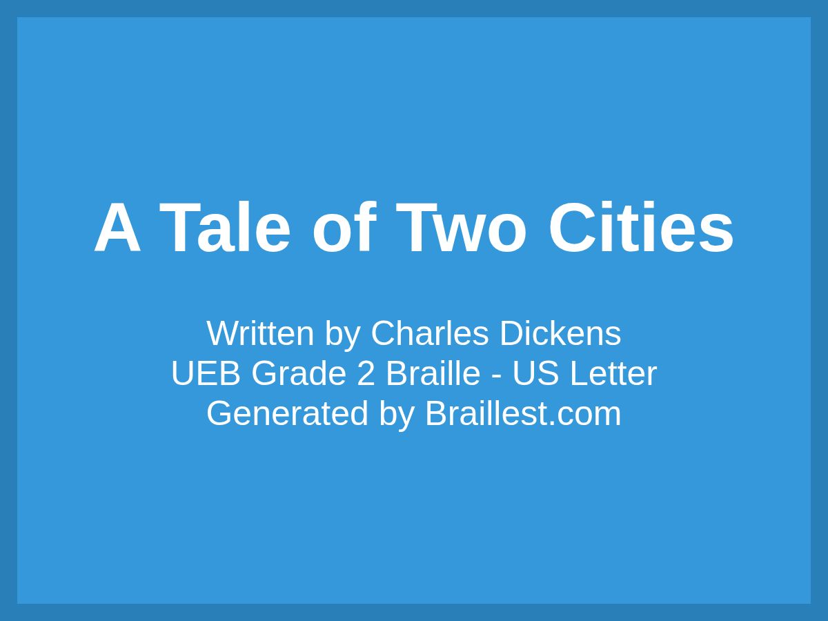 A Tale of Two Cities by Charles Dickens