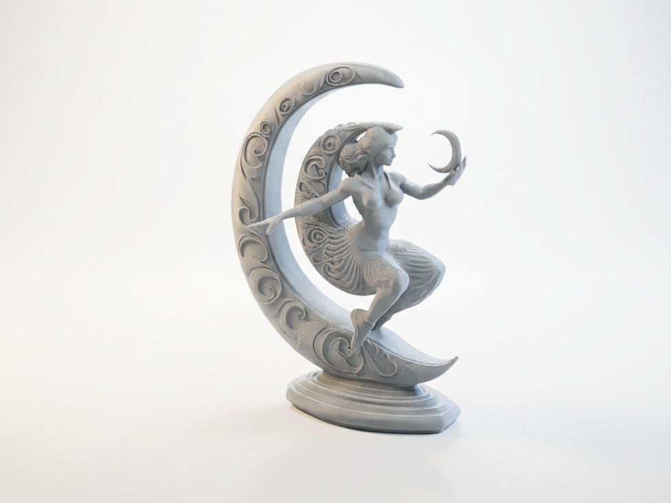 Crescent Lady Figurine Female Figure 3D Printable