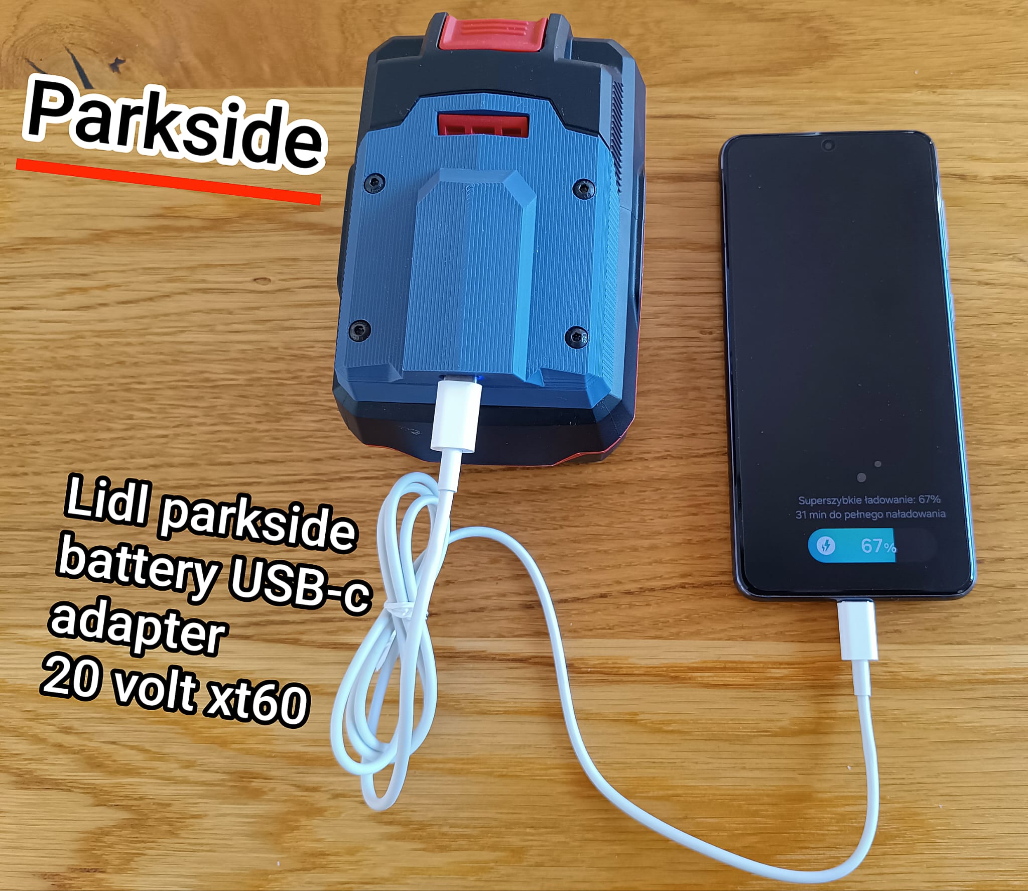 Lidl Parkside Battery USB-C Adapter(20V XT60)