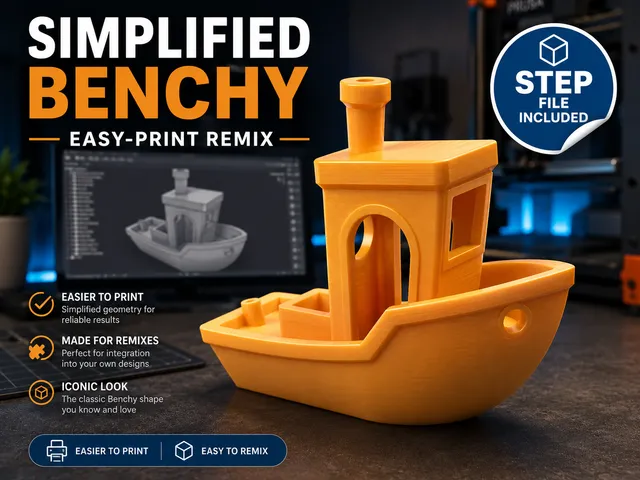 Simplified 3DBenchy – Easy-Print Remix