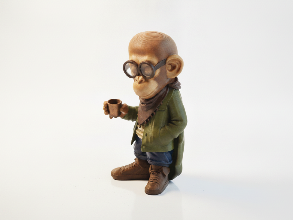 Smoking Monkey Figurine Animal Collectible 3D Printable